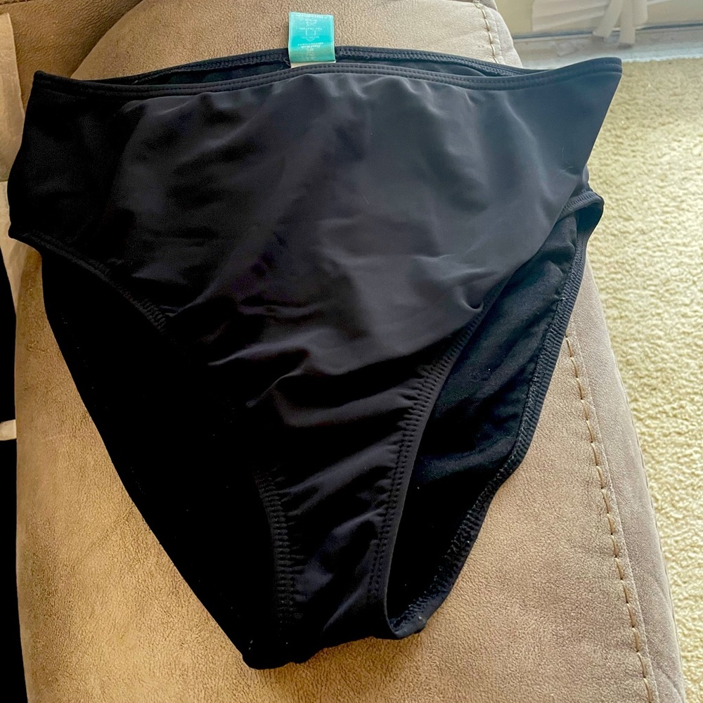 Black high waist swim bottoms